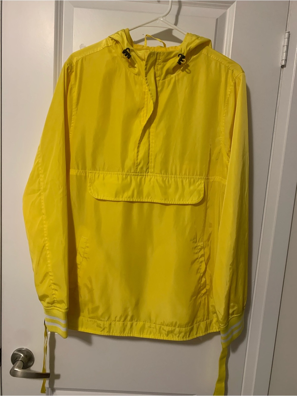 Forever 21 Men's Yellow Hooded Windbreaker Jacket